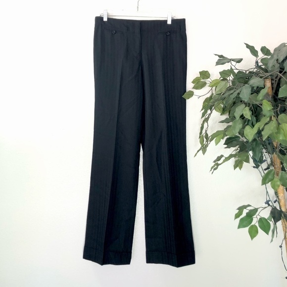 BCBGMaxazria Black Striped Slack Work Pants - Picture 1 of 7